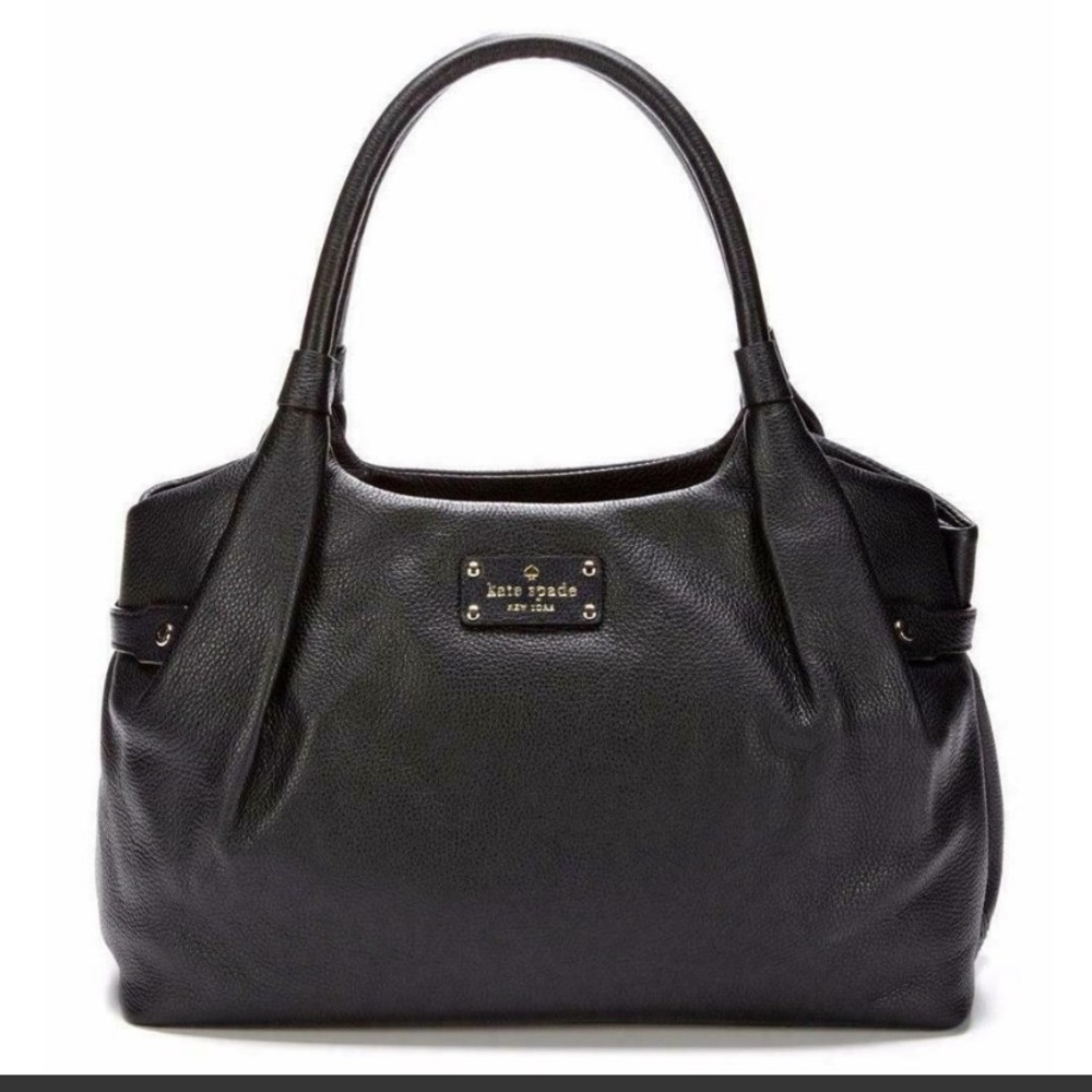 Kate Spade Stevie Berkshire Road Large Top Zip Black Leather Satchel Bag
